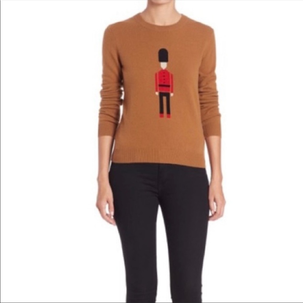 Burberry Brit Toy Soldier Cashmere Blend Camel Brown Sweater